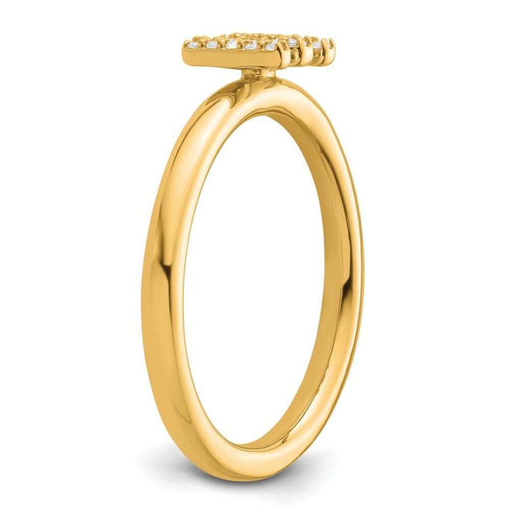 Kazi Luxury 14k Yellow Gold Stackable Diamond Ini… - image 6